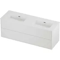 Proline Tribute Badmeubelset Porselein Elegant Dubbel 140x46x54 cm Glans Wit Mat White