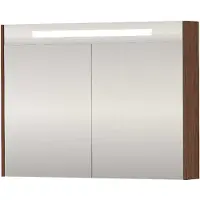Proline SPK Premium Spiegelkast LED 100x14x74 cm Indian Walnut
