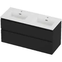 Proline Tribute Badmeubelset Porselein Elegant 2 Gaten 120x46x62 cm Glans Wit Mat Zwart