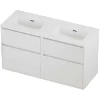 Proline tribute badmeubelset porselein elegant dubbel 120x46x67 cm mat wit mat white