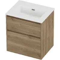 Proline tribute badmeubelset porselein elegant 60x46x67 cm mat white cider oak