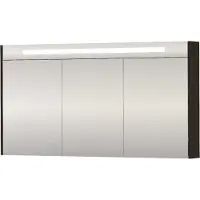 Proline SPK Premium Spiegelkast LED 140x14x74 cm Mokka Oak