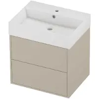 Proline Zara Badmeubelset Porselein Loft 1 Kraangat Voor Grepen 60x46x65 cm Glans Wit Soft Linen