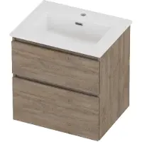 Proline Tribute Badmeubelset Porselein Elegant 1 Kraangat 60x46x62 cm Glans Wit Raw Oak