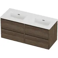 Proline Tribute Badmeubelset Porselein Elegant Dubbel 120x46x54 cm Glans Wit Vital Oak