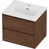 Proline Tribute Badmeubelset Porselein Elegant 1 Gat 60x46x54 cm Mat White Indian Walnut