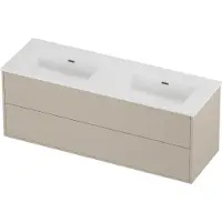 Proline Tribute Badmeubelset Porselein Elegant Dubbel 140x46x54 cm Glans Wit Soft Linen