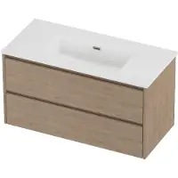 Proline Tribute Badmeubelset Porselein Elegant 100x46x54 cm Mat White Ideal Oak