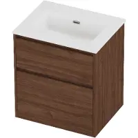 Proline tribute badmeubelset porselein elegant 60x46x67 cm mat white indian walnut