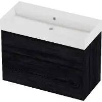Proline Zara Badmeubelset Porselein Loft 100x46x78 cm Glans Wit Black Oak