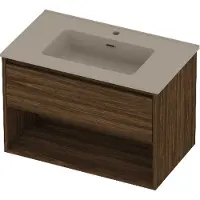 Proline Tribute Badmeubelset Porselein Elegant Met Schap 80x46x54 cm Mat Crème Cotton Cabana Oak