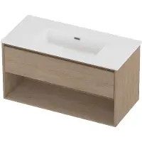 Proline Tribute Badmeubelset Porselein Elegant Schap 100x46x54 cm Mat White Ideal Oak