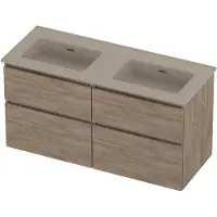 Proline Tribute Badmeubelset Porselein Elegant 120x46x62 cm Mat Crème Cotton Raw Oak