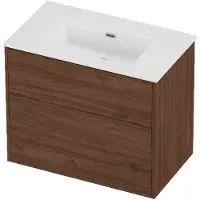 Proline Tribute Badmeubelset Porselein Elegant 2 Laden 80x46x67 cm Mat White Indian Walnut