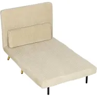 HOMCOM Chair Bed-Polyester-90 x 75 x 84 cm-Beige