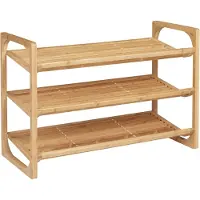 Aosom schoenenrek - bamboe - 76L x 33B x 51H cm - natuurhout
