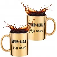 MD Gouden Keramische Mok "Niet Nu, Ik Drink Koffie" - 330 ml