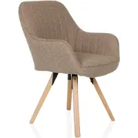 Hjh LIVING Bezoekersstoel / Eetkamerstoel SCANDI SOFT stof beige