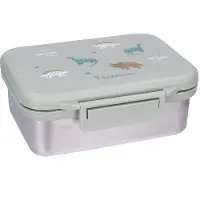Kidzroom Small Talk Broodtrommel - RVS lunchbox kinderen - Incl. divider - 1,8 liter - Groen