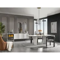 AEA Komplett Set Tisch 4x Stühle Esszimmer Set Ess Gruppe Holz 8tlg