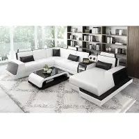 AEA Ecksofa Polster Ecksofa U-Form Designer Sofa Wohnlandschaft Ecksofas Ledersofa