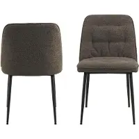 Ebuy24 Solara eetkamerstoel bouclé grijs.