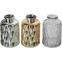 J-Line Vazen - glas - goud/zilver - 2 dozen van 3