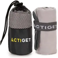 Actiget Strandlaken | Badlaken | Sneldrogend | Strandhanddoek | Microvezel | 80 x 40 cm | Grijs