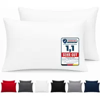 Komfortec Set van 2 Premium Kussenslopen 50x70 cm - Superzachte Kussenhoes – 100% - Geborsteld Mikrovezel 90g/m² - Wit