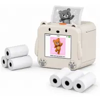 MMOBIEL AI Voice Sticker Printer voor Kinderen van – Inktloze Beer Sticker Maker met App, Spraakgestuurd, 20 Talen & 6 Tekenstijlen – Stickerprinter voor Foto's, Tekeningen, Notities, Labels & DIY