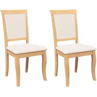 vidaXL Eetkamerstoelen met kussens 2 st massief hout naturel rubber