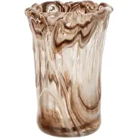 J-Line Vaas - glas - beige/transparant - small