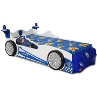 AEA Schlafzimmer Kinderbett Betten Kinder Zimmer Polizei Auto Kindermöbel + Matratze