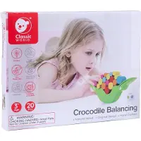 Classic World Arcade Balanceerspel voor kinderen Krokodil + kubus 20 stuks