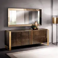AEA Konsolen Tisch Kommode mit Spiegel Luxus Klasse Möbel Set Konsole 2tlg. Holz