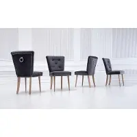 AEA Chesterfield Stuhl Set Gruppe 6x Lehnstuhl Stühle Garnitur Sitz Polster Samt