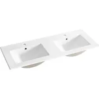AEA Waschtisch Keramik Doppel Handwaschbecken Badkeramik Waschtisch Platte 121cm