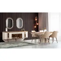 AEA Luxus Esszimmer Set Kommode Sideboard Tisch 4x Stuhl Garnitur 8tlg