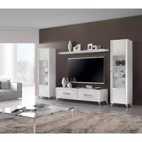 AEA TV-Ständer 2x Vitrine Moderne Wohnwand Wohnzimmer Set Modern 4tlg