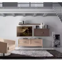 AEA TV-Ständer Seitenschrank Moderne Wohnwand Wohnzimmer Set Modern 3tlg