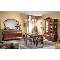 AEA Großes Esszimmer Set Luxus Möbel Esstisch 4x Stühle Kommode Spiegel 8tlg