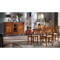AEA Esszimmer Garnitur 4x Stühle Esstisch Gruppe Essgruppe Sideboard 6tlg