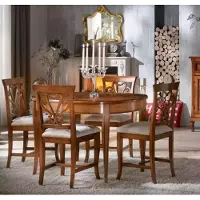 AEA Komplett Set Esstisch 4x Stühle Esszimmer Set Ess Gruppe Holz Tisch 5tlg