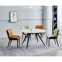 AEA Esszimmer Möbel Luxus Rundtisch 6x Textilstühle Esszimmergruppe 7tlg