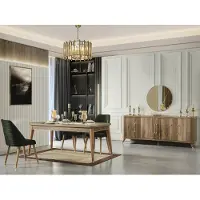 AEA Esszimmer Set Esstisch Essgruppe Möbel Lehnstuhl Stühle Tisch 6tlg. Sets