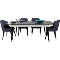 AEA Luxus Esszimmer Tisch Design 4x Stühle Essgruppe Lehnstühle Set Garnitur Möbel