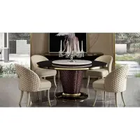 AEA Design Rund Tisch 4x Sessel Stühle Ess Zimmer Sitz Polster Runde Tische Garnitur