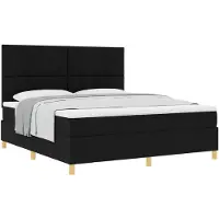 vidaXL Boxspring bed met hoofdeinde Zwart 180 x 200 cm Stof