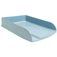 Exacompta Combo Styli Autentik brievenbak A4+, gemaakt van gerecycled kunststof, stapelbaar, etikethouder, set van 6, blauw-grijs