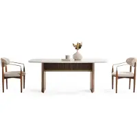 AEA Elegantes Esszimmer-Set aus Holz in Beige mit modernem Design